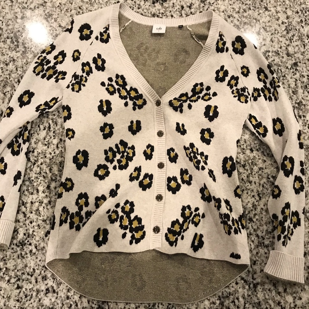 NWOT Kiki CAbi Cardigan leopard print size S